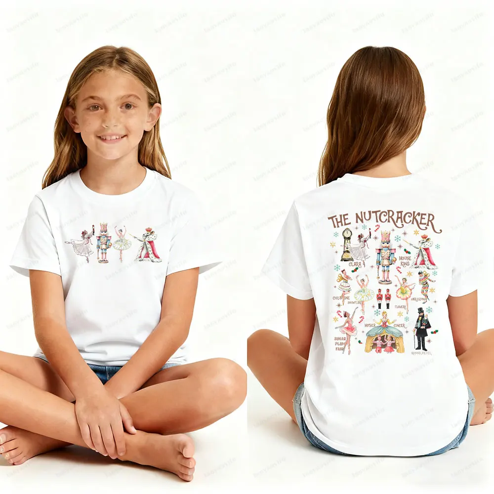 Christmas Vintage Nutcracker Childs Christmas Ballet Holiday Lovely Cottons Tee Funny Casual Style O-neck Short Sleeve Girl Tee
