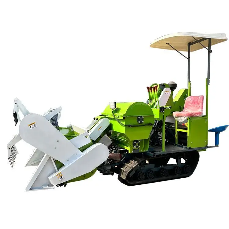 

Farm Used Household Crawler Whole Feed Grain Agricultural Mini Combine Rice Wheat Rice Threshing Harvester