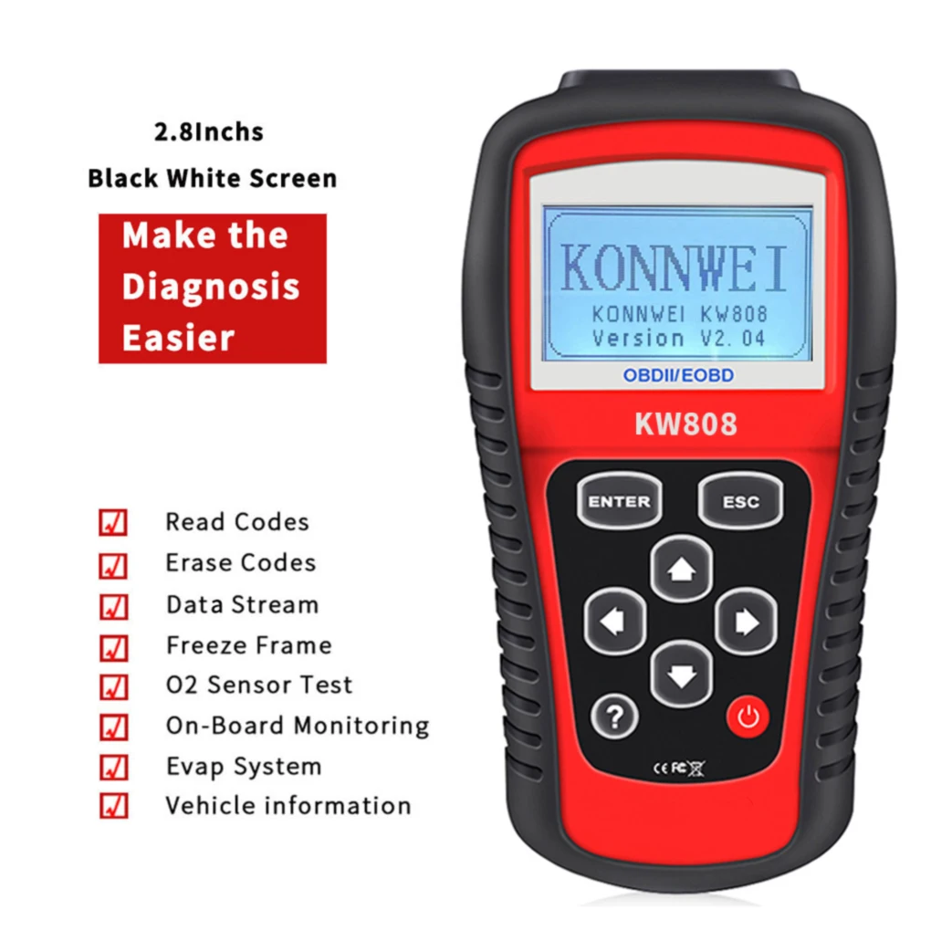 KW850 OBD2 Scanner Universal Vehicle Fault Code Reader Auto Engine Diagnostic Check Tool After 1996