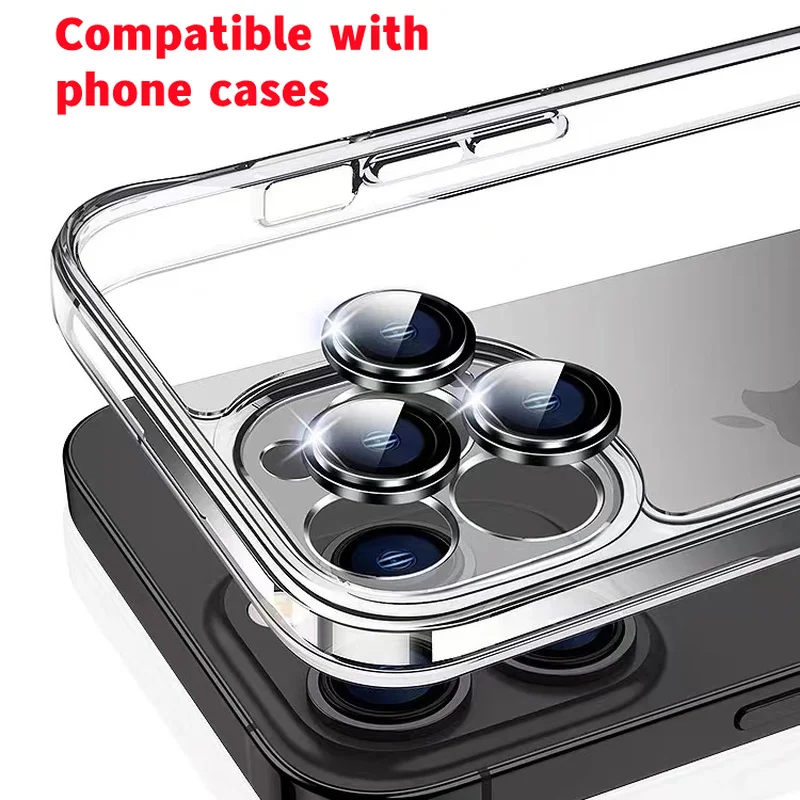 Lente de metal con protezione ad anello en vetro para iPhone 11 12 13 Pro Max protezione dell'obiettivo della fotocamera su iPh