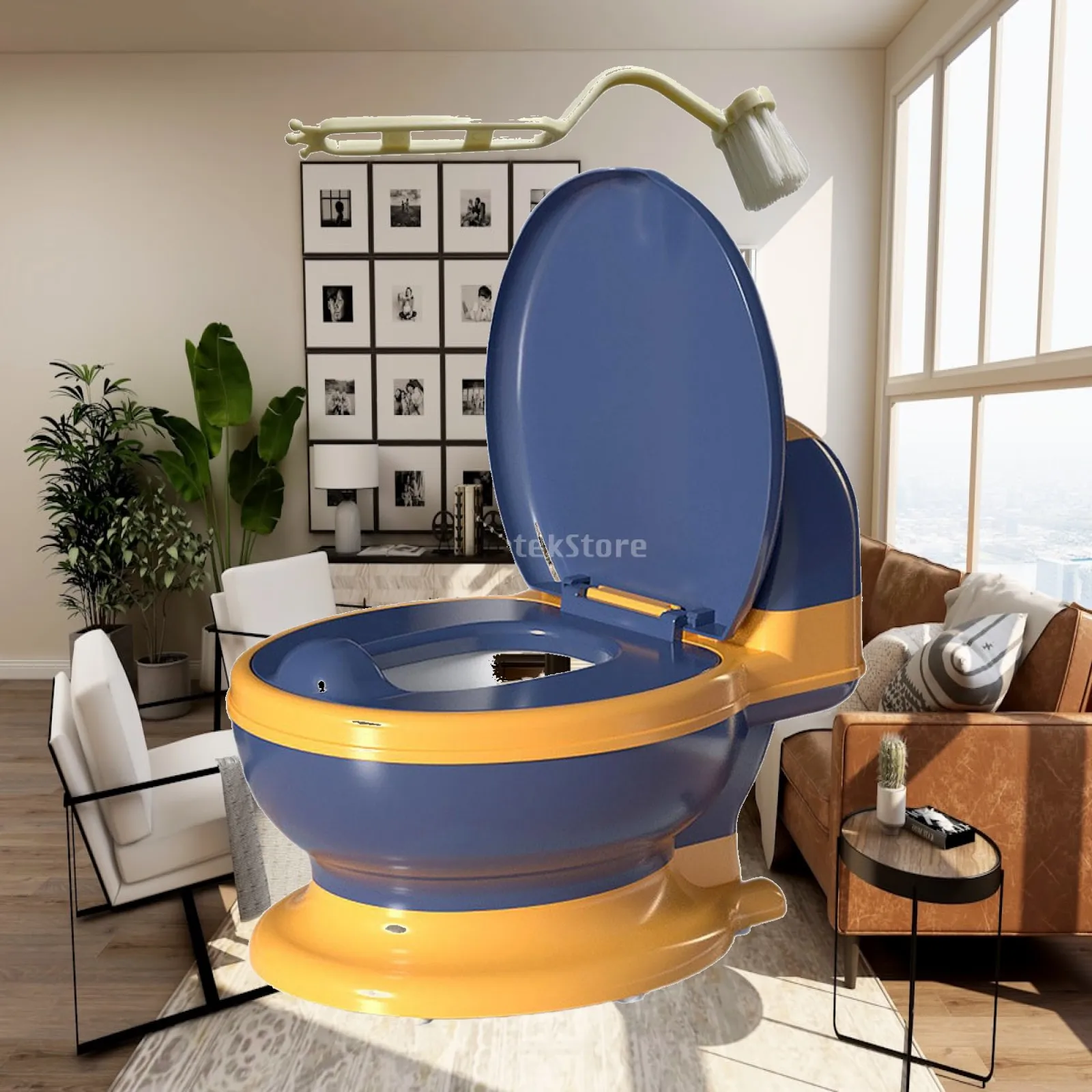 Baby Toilet Training Potty Chair for Toddler Boys Girls with Storage Tank Design and Removable Potty Pot Soft Seat Realistic