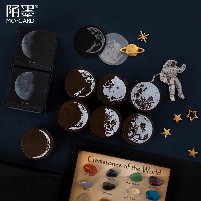 Vintage Moon Series Wood Stamp Junk Journal DIY Craft Wooden Rubber Stamps for Scrapbooking Material School Office Supplies