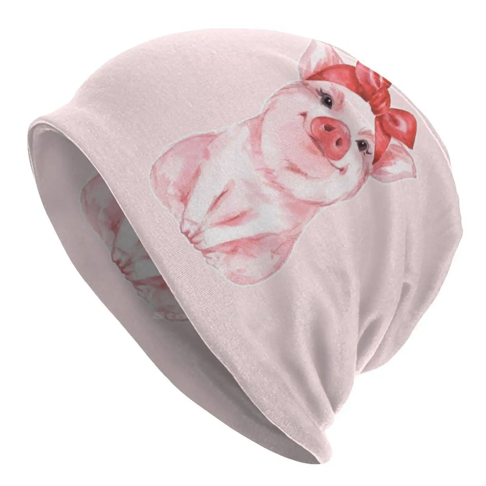 Piggy In Rode Gebreide Muts Warme Beanie Outdoor Caps Dier Baby Bandana Cartoon Schattige Boerderij Grappige Vrolijke Hoofdband Kinderkamer