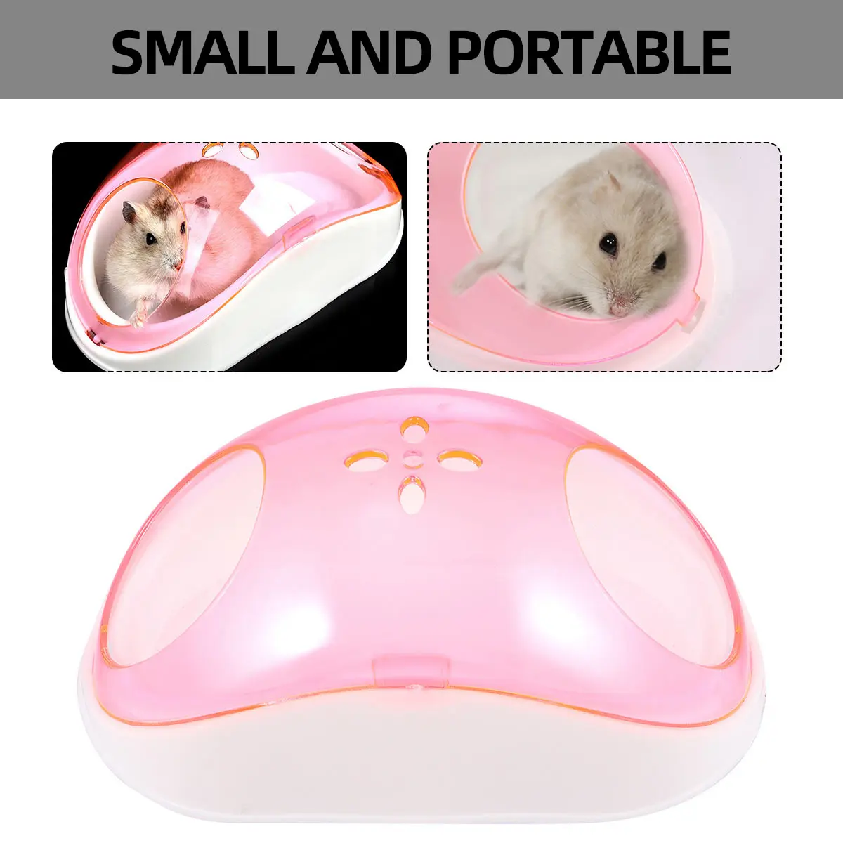 

Pet Tub Hamster Bathroom Small Bathing Sand Chinchilla House Container Durable Eco Portable Long Use Safe Half Transparent