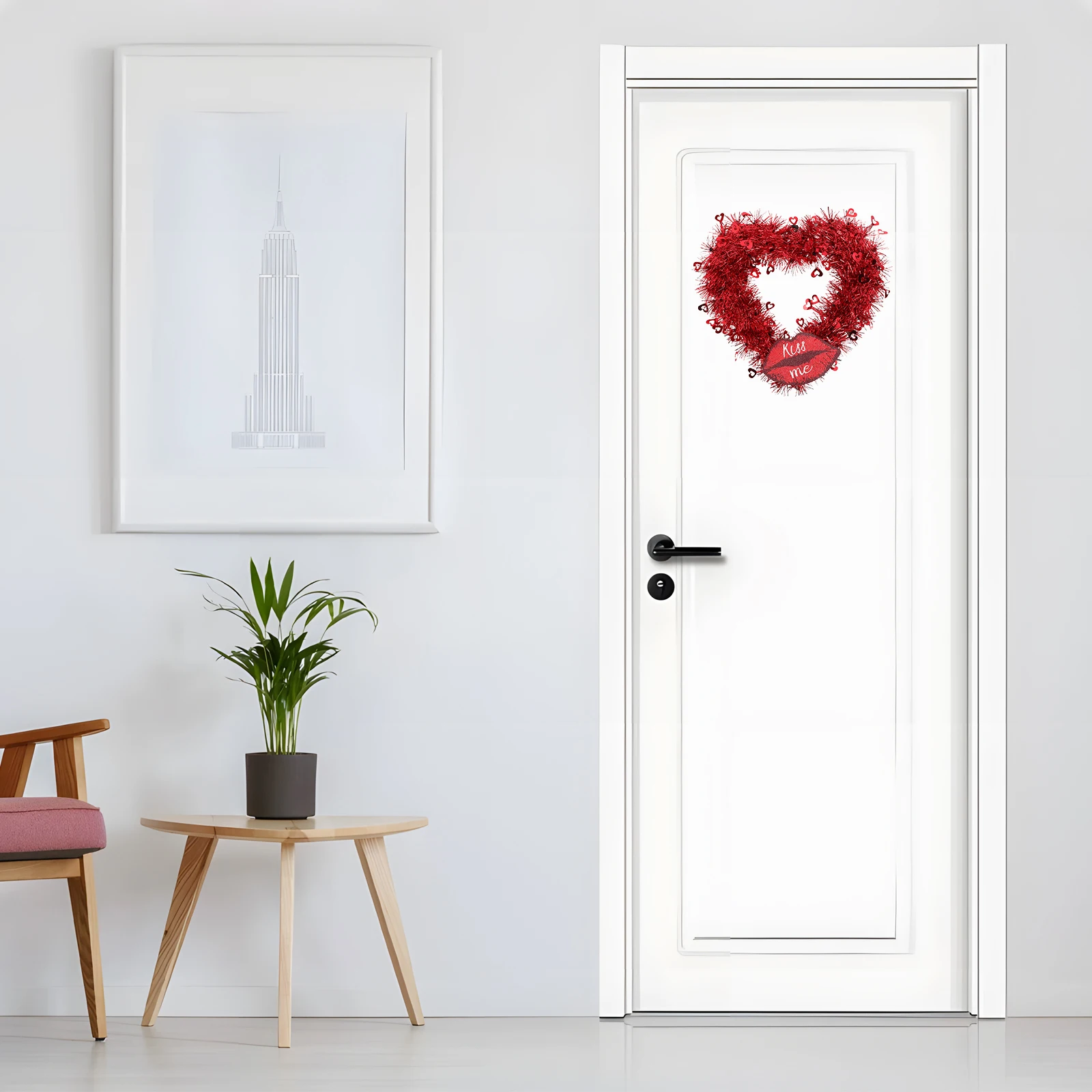 

Valentines Day Heart Shaped Wreaths Red Decor Front Door Wedding Party Outdoor Sturdy Long Lasting Easy Install Decorative
