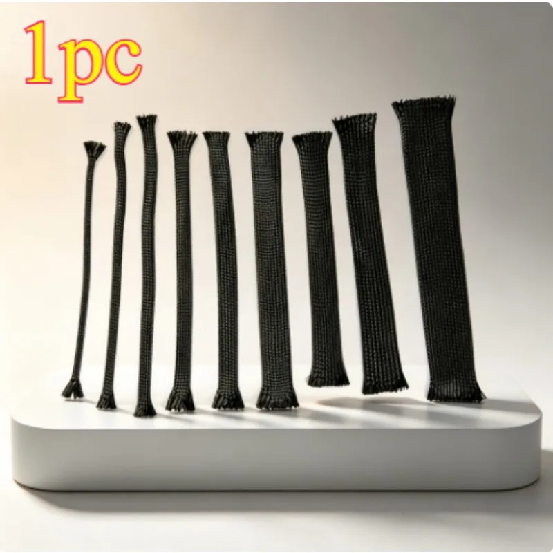 2-40MM Carbon Fibre Braided Rope Tube 650° Braided Network Tube Electric Wire Protective Sleeve Fishing Rod Cover Lenght 5m
