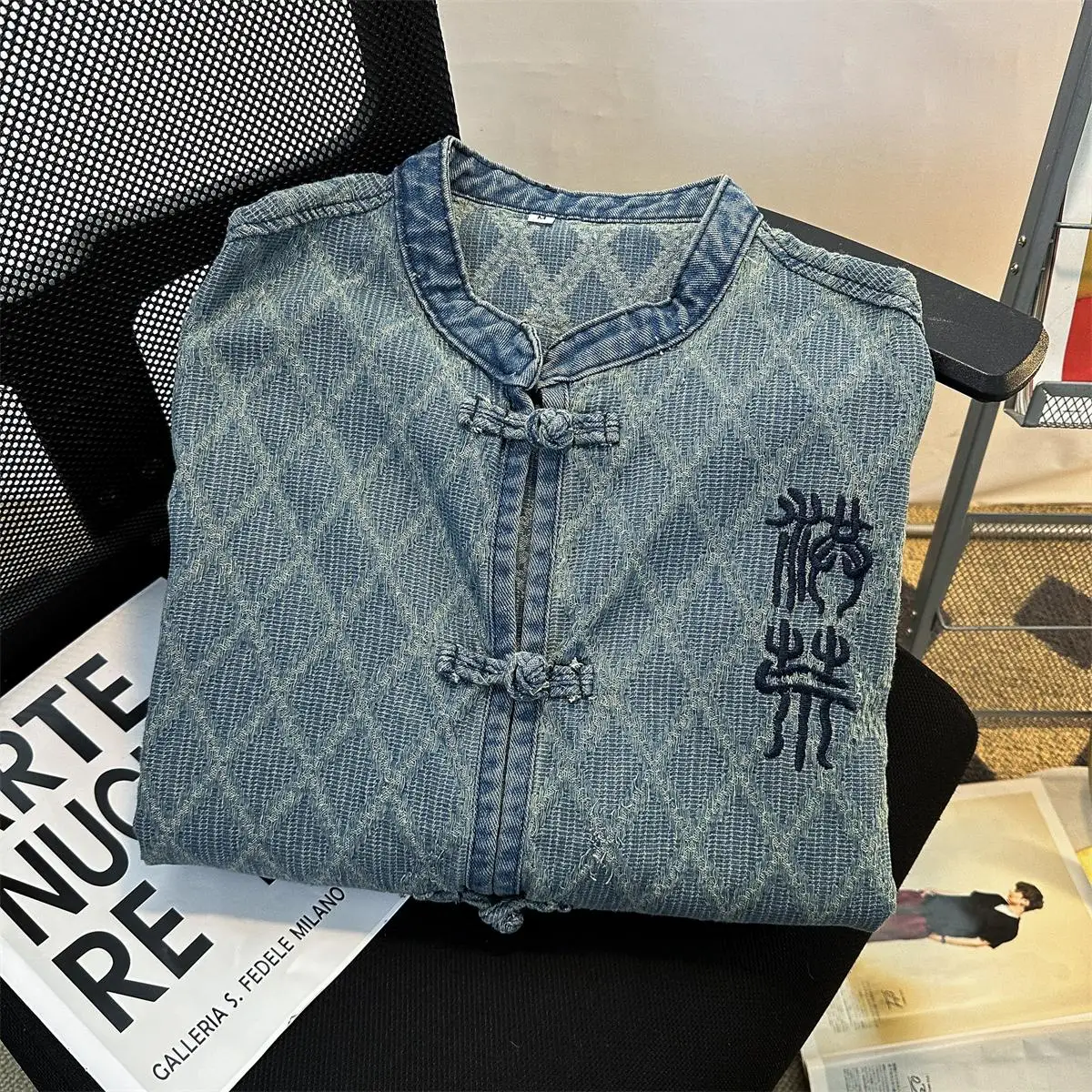 

Свободный мужской джинсовый тюнер, весенне-осенний модный бренд INS Design, рабочая одежда на пуговицах для пар, повседневная куртка свободного покроя