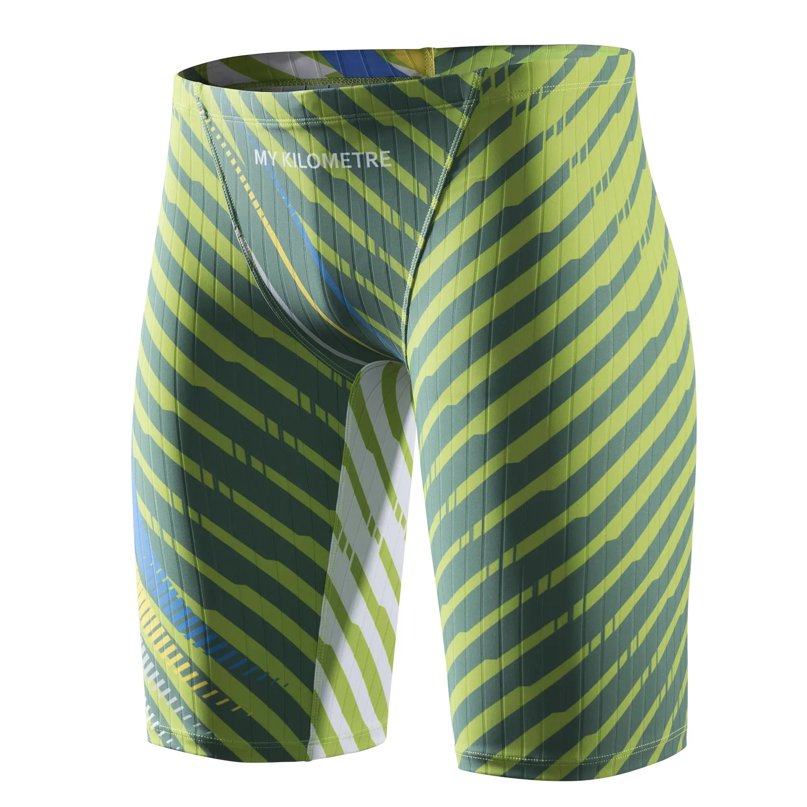 MY KILOMETRE Men's Swimsuit Jammer Solid Printed Swim Jammers Swimwear Men Endurance Racing Training Swimsuit Man Sizes S-4X