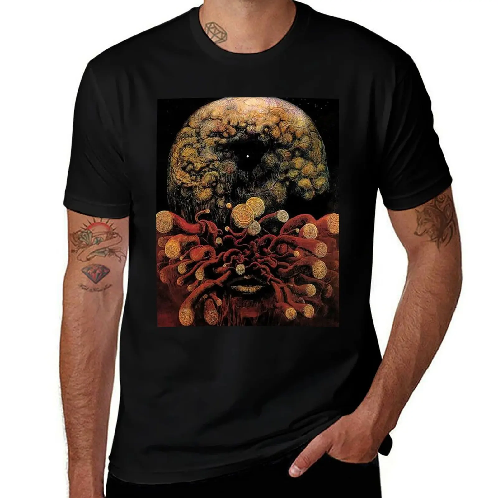 

Untitled (The Organism) by Zdzislaw Beksinski T-Shirt Holiday All Match T-Shirt