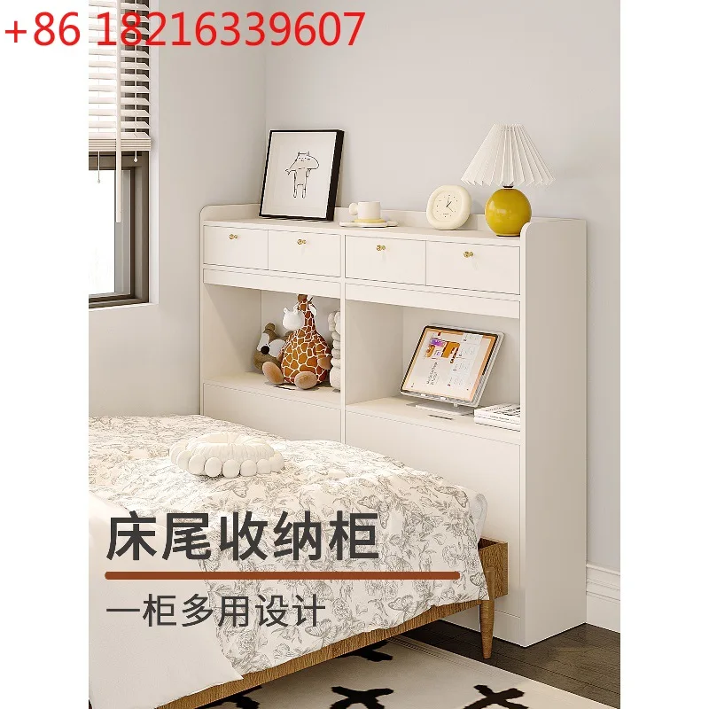 YAO cream wind solid wood crevice bedside cabinet bedroom ultra-narrow bed against the wall tatami cabinet bedside