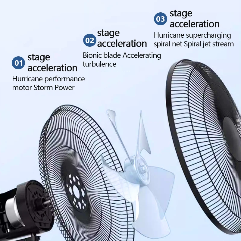 Imagem -03 - Ventilador Elétrico Recarregável Circulador de ar Portátil com Bateria de Lítio Grande 16 Polegada Apto para Viagens ao ar Livre Camping