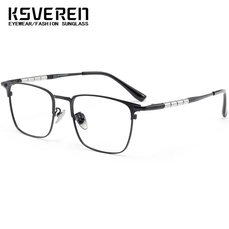 럭셔리 패션 안경 남자 레트로 스퀘어 티타늄 독서 안경 광학 처방 안경 프레임 0 +0.5 ~ +6.0