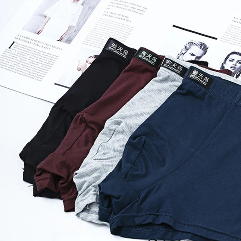 Bamboo Fiber Fabric Male Boxers Solid Breathable Soft Mens Underwear High Elasticity Man Cueca Calzoncillos Hombre Underpants