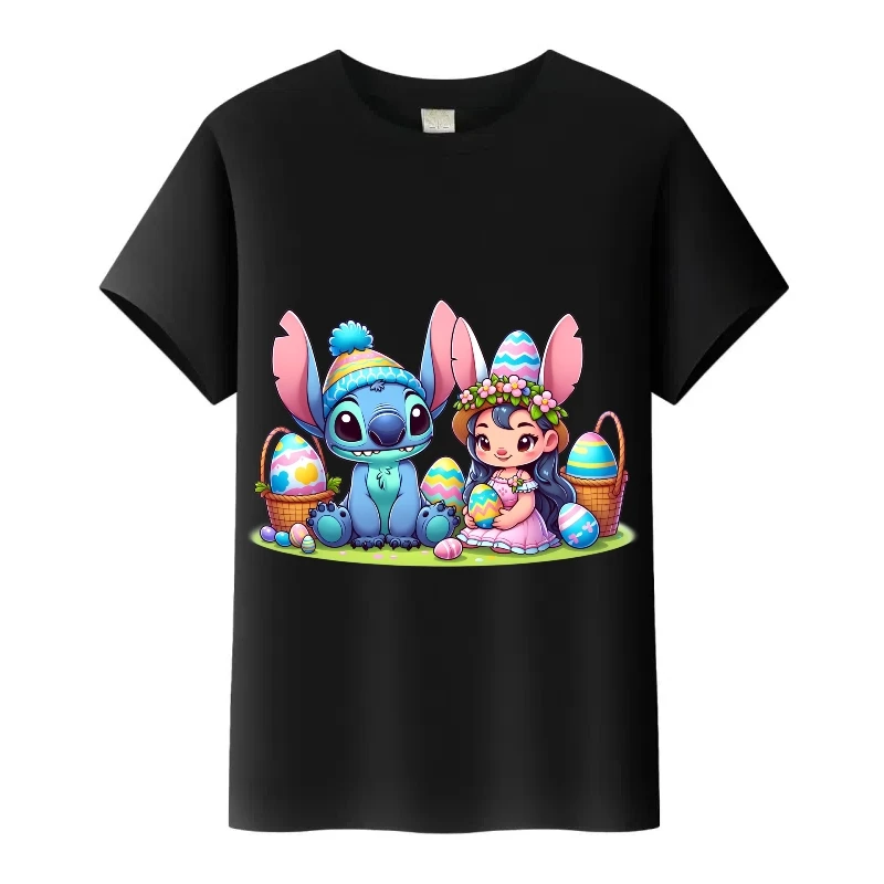 

Kawaii семейная черная футболка с рисунком Диснея, летний топ в стиле Харадзюку, женская одежда, футболка, мужские блузки, детские футболки 90-х годов