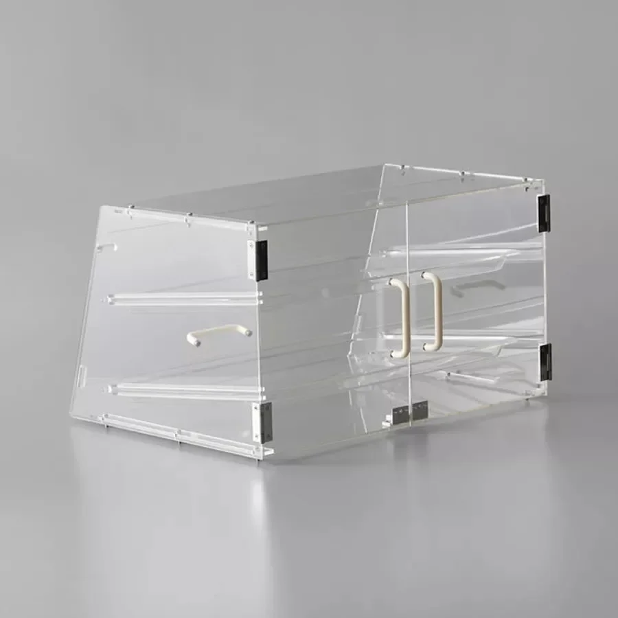 50PCS Transparent acrylic bread cabinet transparent assembly two tier cake display case bakery pastry display box