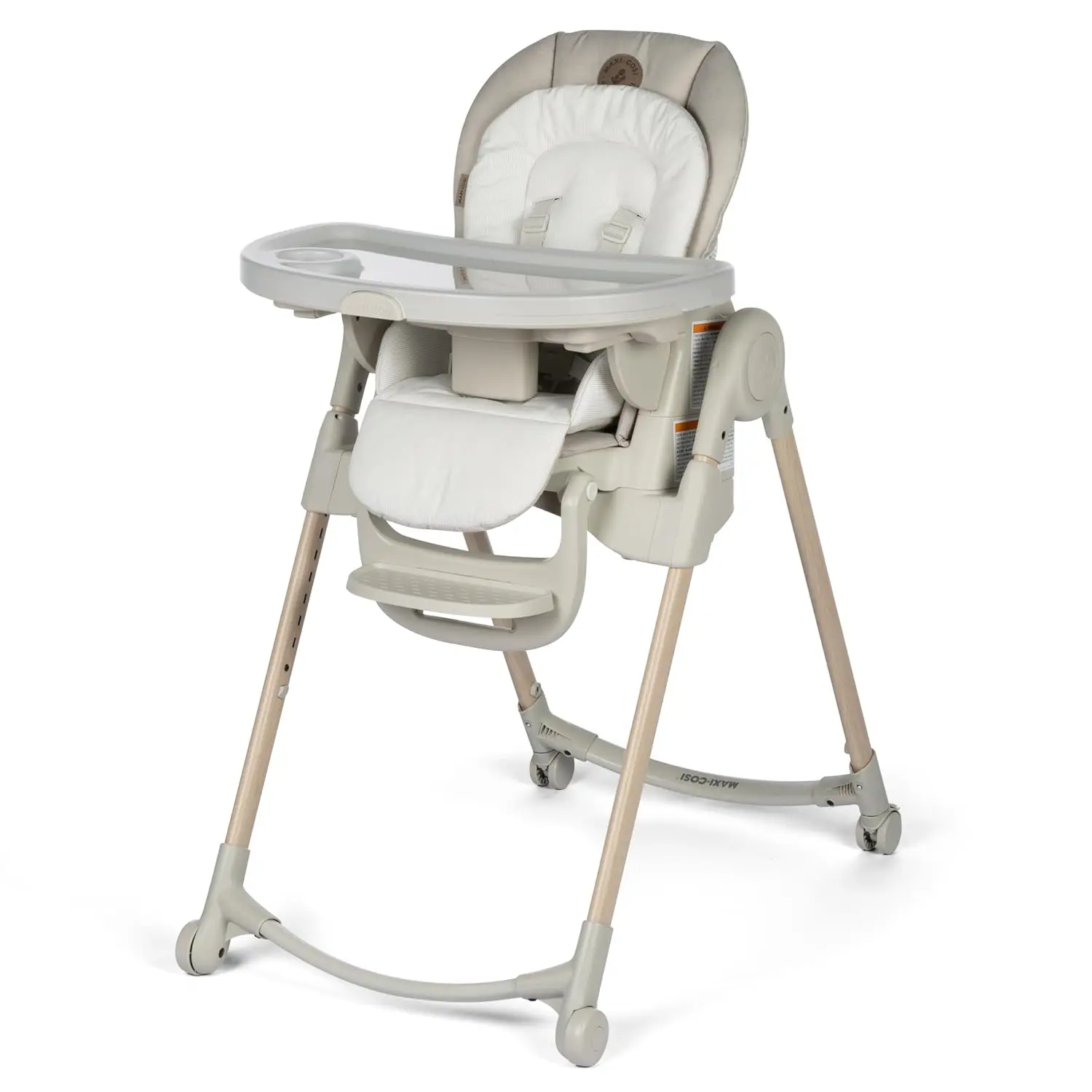 

6 In 1 High Chair For Babies Toddlers Portable Foldable Highchair EcoCare Fabric Heights Reclines Tray Positions Oat