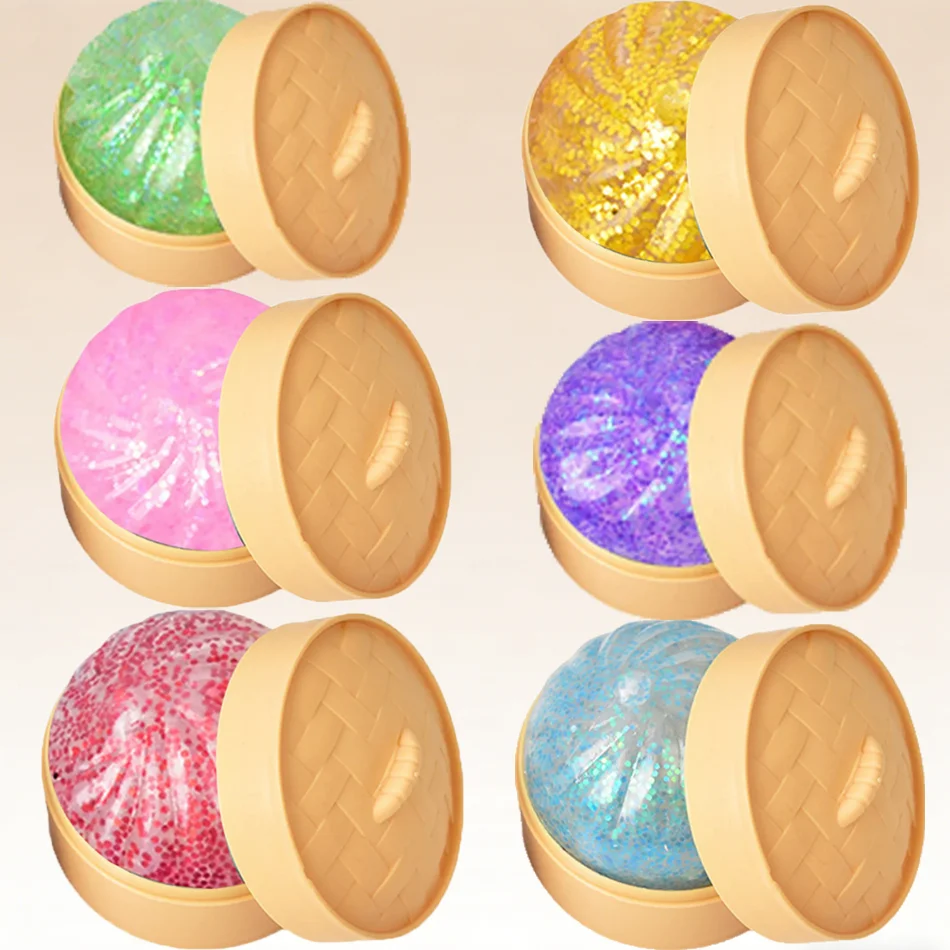 

New Colorful Dumpling Squishes Stress Balls Reusable Low Rebound Decompression Toys Dough Ball Decoration