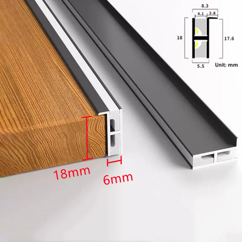 Imagem -02 - Ultra-fino Led Gabinete Camada Lâmpada Perfis de Alumínio Recesso up Down Backlight Bar Faixa Luzes para Cloconjunto Vinho Estante 18 mm Board