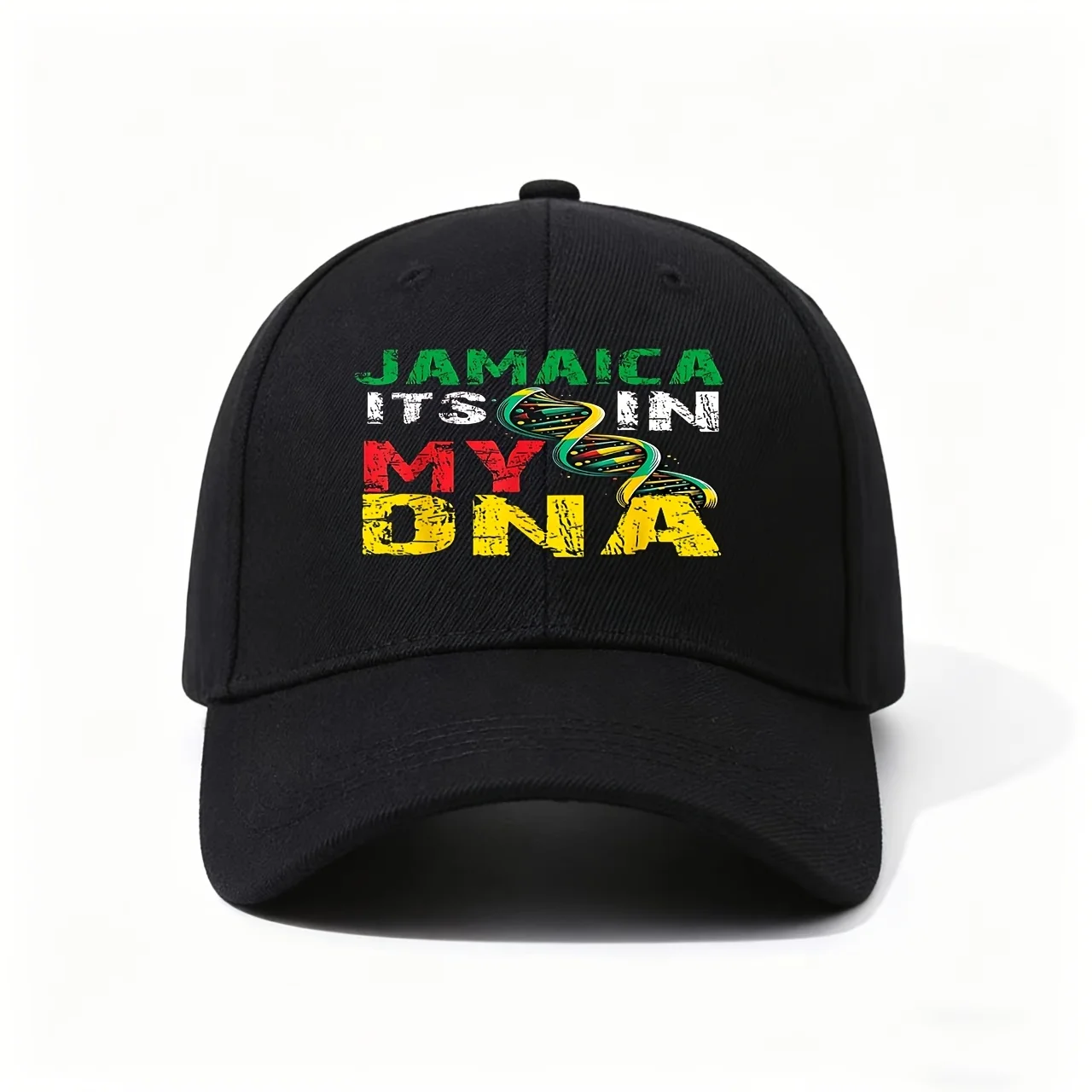 Jamaica DNA Design Baseball Cap, Suitable for Daily Outings, Beach Vacations, Campus Commuting, And Sports Fitness Adjustable Si