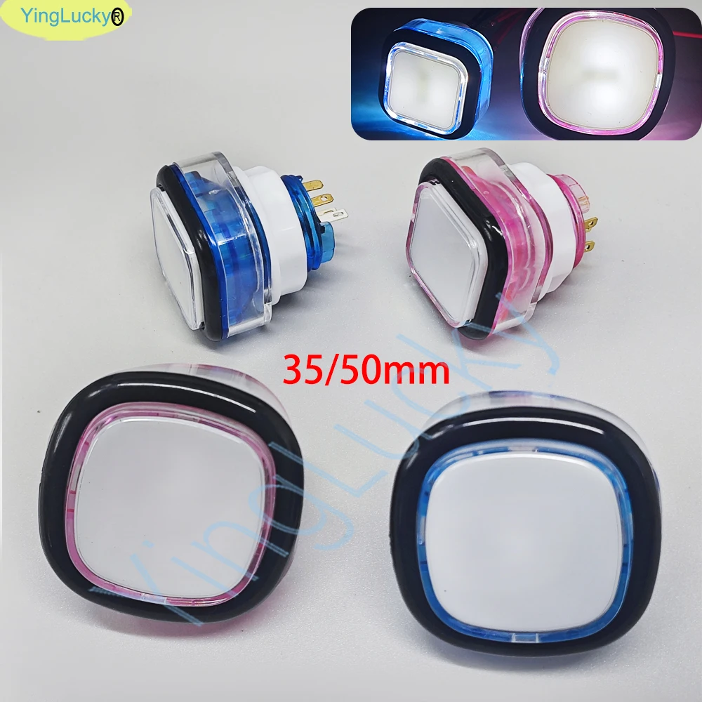 5 فولت 12 فولت ضوء مربع LED زر الضغط المضيء 35 مللي متر 50 مللي متر مع التبديل الجزئي ، لعبة آلة بيع الأركيد ، وحدات تحكم الفيديو