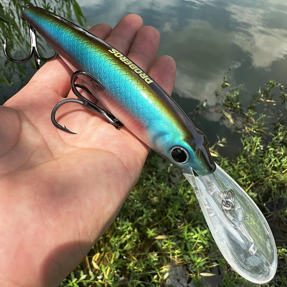 1 قطعة 19 سنتيمتر 54 جرام هوك الغوص العميق أسماك كبيرة المتذبذب إغراء الاصطناعي الطعم الثابت كرانكبيت باس بايك العين رمادية فاتحة اللون جثم معدات صيد الأسماك #2