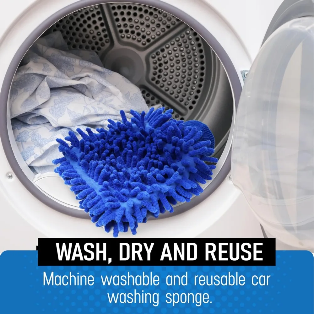 ستوكات غسيل السيارات مزدوجة الوجهين الشنيل قفازات السيارات فائقة الامتصاص غسل سوبر سميكة الكثافة الإسفنج خدش تنظيف السيارات #5