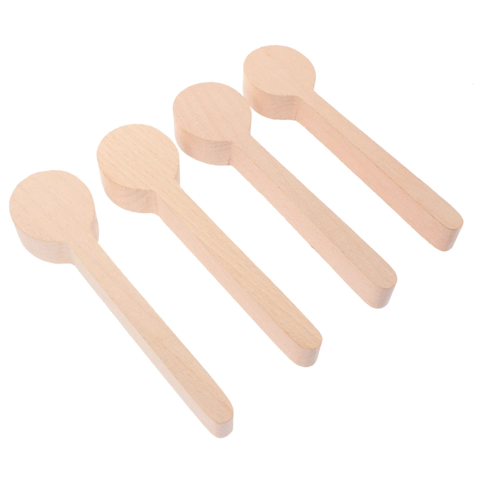 

4Pcs Wooden Spoon DIY Set Unique Design Safe Durable Unfinished Wood Carving Supplies Handmade Craft Materials
