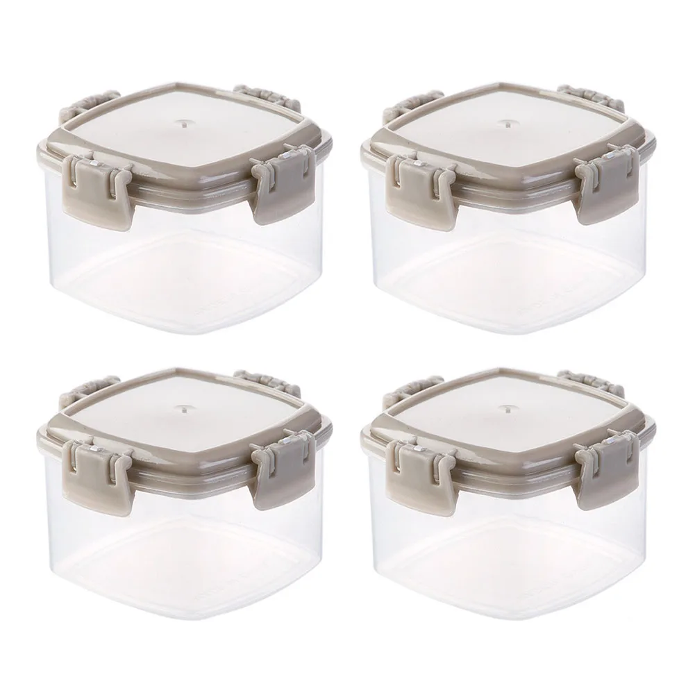 4Pcs Transparent 55ml Plastic Clip Lock Tubs Food Containers With Lids For Snack Storage Lunch Box And Barbecue Spice Jar Kitche