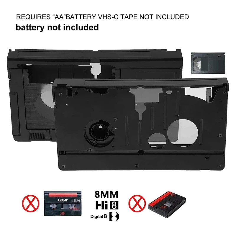 Adaptateur Cassette VHS-C pour VHS-C Caméscopes SVHS JVC RCA Panasonic Hurized VHS Adaptateur Cassette Pas pour 8mm/Minirévélation/Hi8