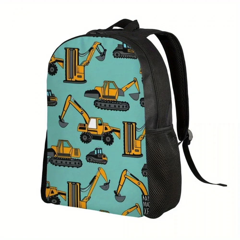 Custom Bag Convenient Excavators Print Casual Backpack, Large Capacity Travel Backpack For Men And Women, Lightweight Computer B