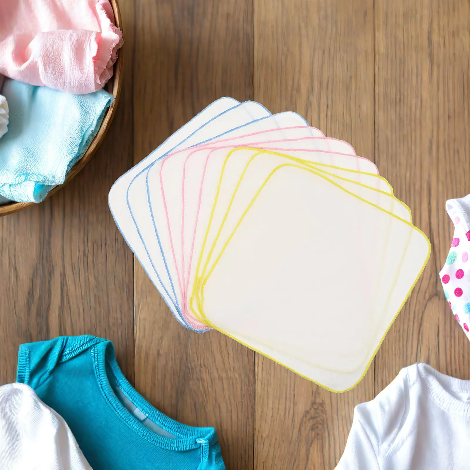 

9Pcs Baby Burp Cloths Cotton Newborn Burping Towels Soft Absorbent Reusable Infant Bibs Towels for Drooling Feeding Protect