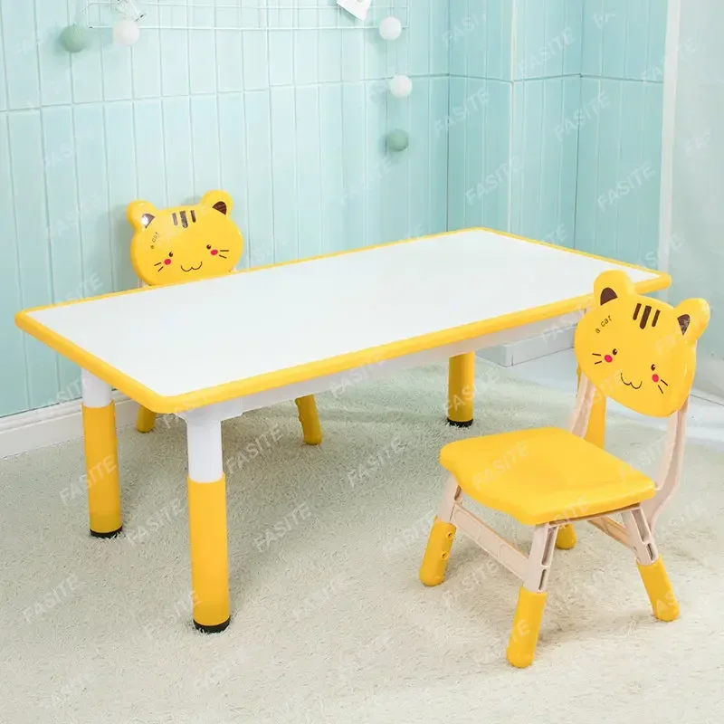 Kindergarten desks and chairs, children's learning desks,  plastic desks and chairs set household graffiti drawing table