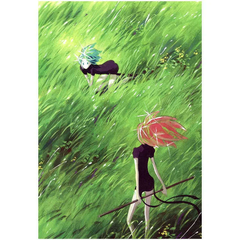 Książka o sztuce Land of The Lustrous, ilustracje Haruko Ichikawy, kolekcja motywów, storyboard, rysunki liniowe, Fosfofylit