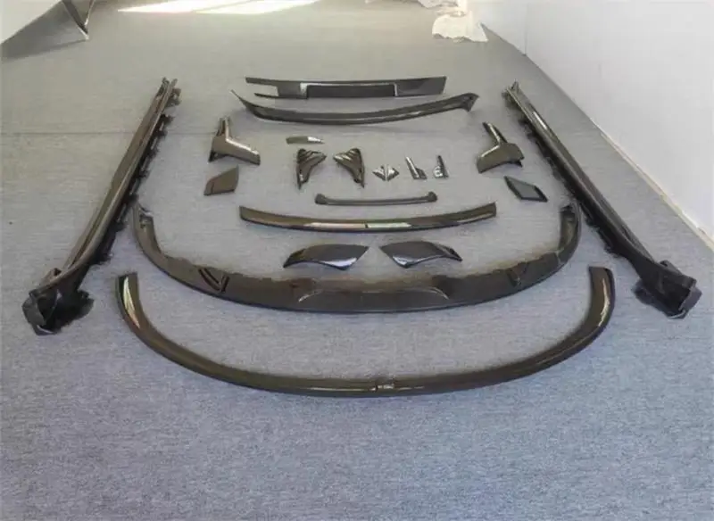 포르쉐 Taycan ReaI 탄소 섬유 범퍼 프론트 립 리어 립 사이드 스커트 테일 윙 윈드 나이프 스포일러 키트