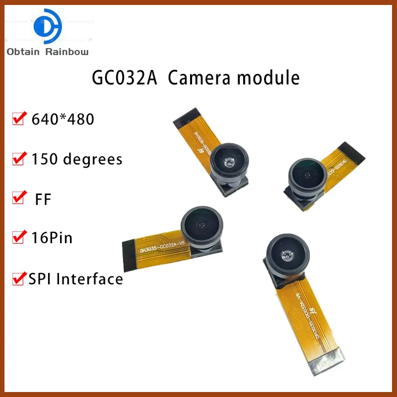 GC032A Camera Module  150 Wide-angle Lens 640*480 Interface SPI  16Pin 0.3MP 25mm/30mm  Length