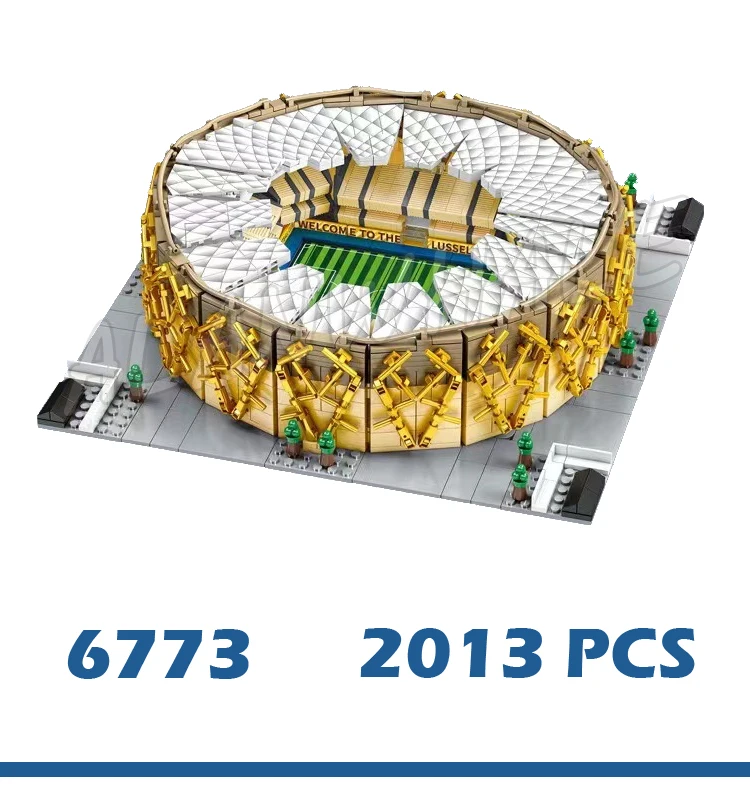 4種類のスポーツ、サッカー場、サッカー、ルサイル、アキュママ、アリ・ラス・アブ・スタジアム、グランド6770ビルディングブロックおもちゃ、モデルと互換性あり