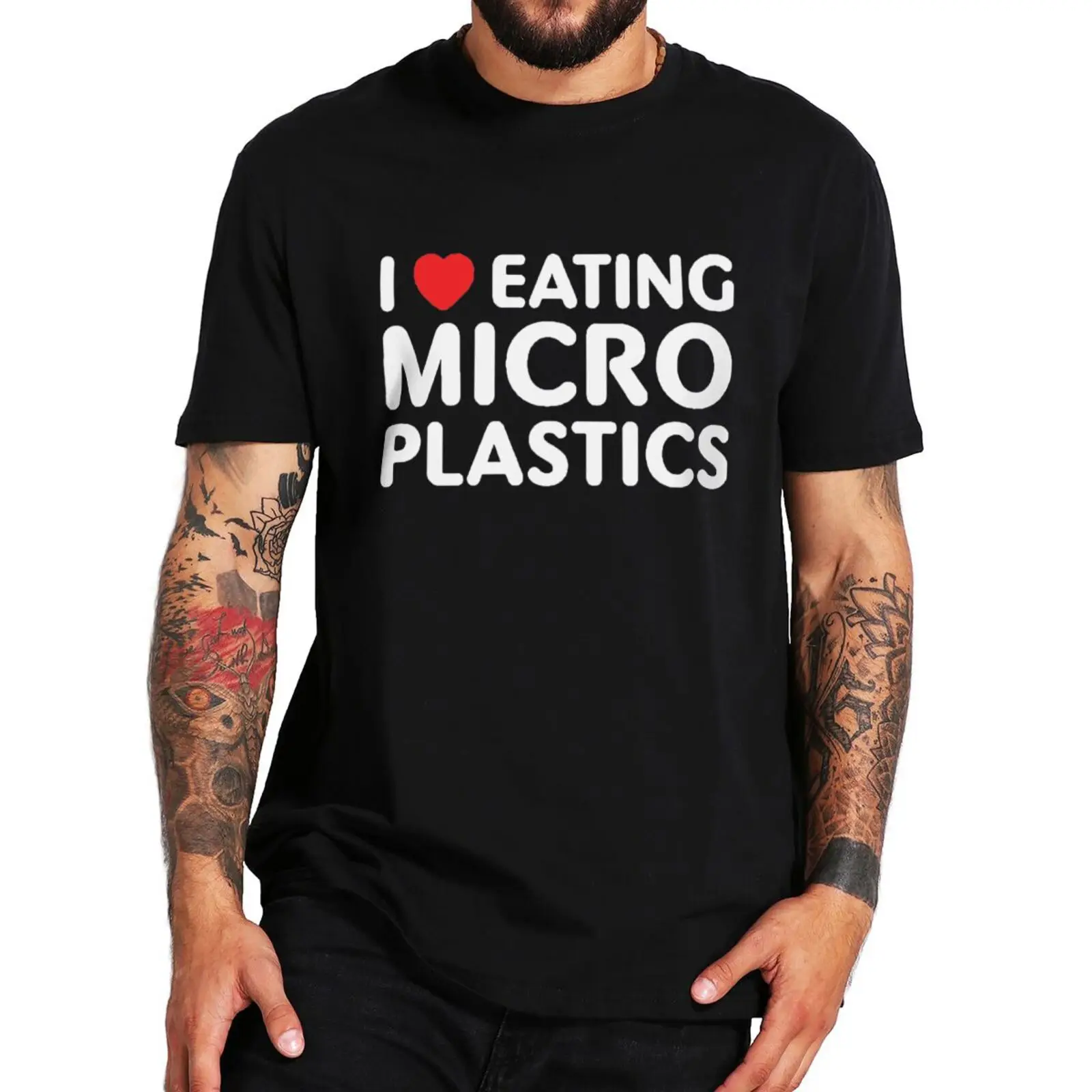 Man tshirt I Love Eating Microplastics T Shirt Funny Memes Microplastic Jokes Tee Tops Cotton Unisex Casual T-shirts