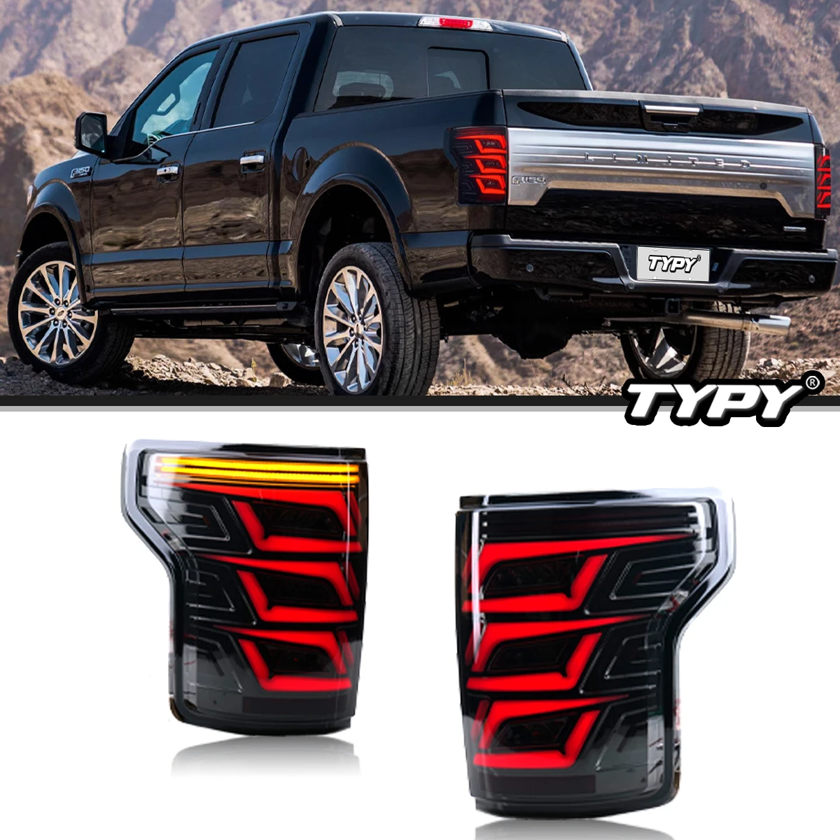 

LED Tail Lamps For Ford F150 F-150 2015-2021 Rear Taillights Assembly Start-up Dynamic Lights Turn Signal