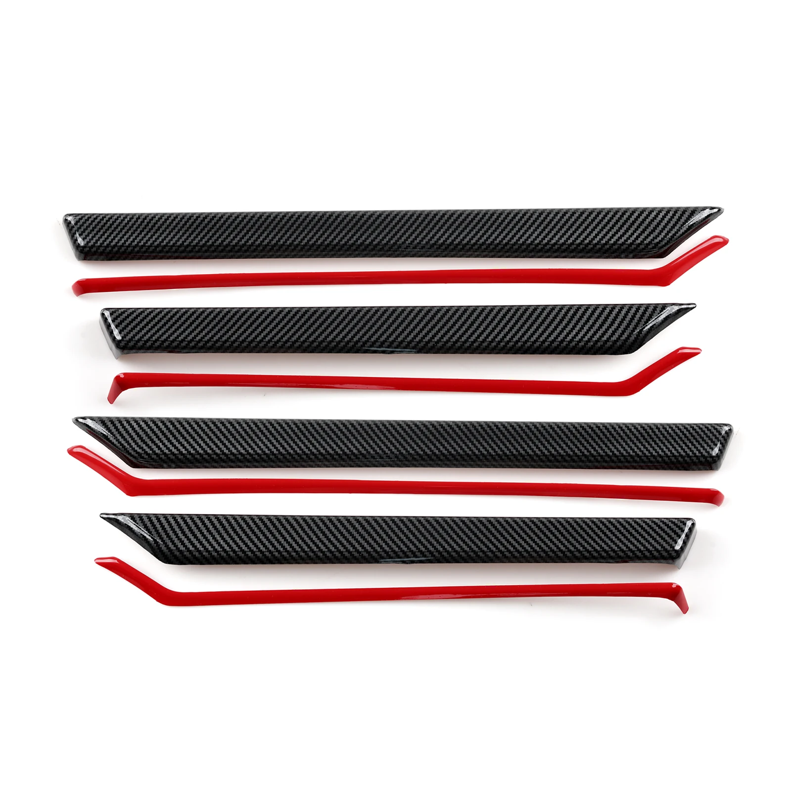 For Honda Civic 10th Gen (2016 -2021) Interior Accessories, Car Door Decorative Strips Panel, Carbon Fiber ABS Sticker Red line