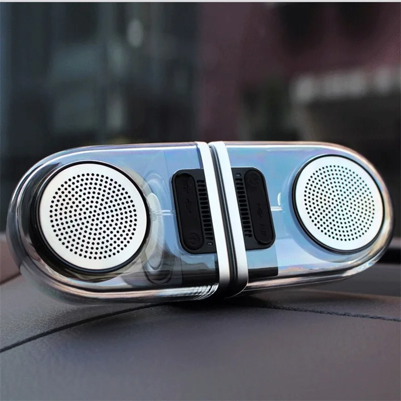 

New Left And Right Channel Transparent Magnetic D10 Wireless Bluetooth Speaker Outdoor Car Speaker TWS One To Two Mini Subwoofer