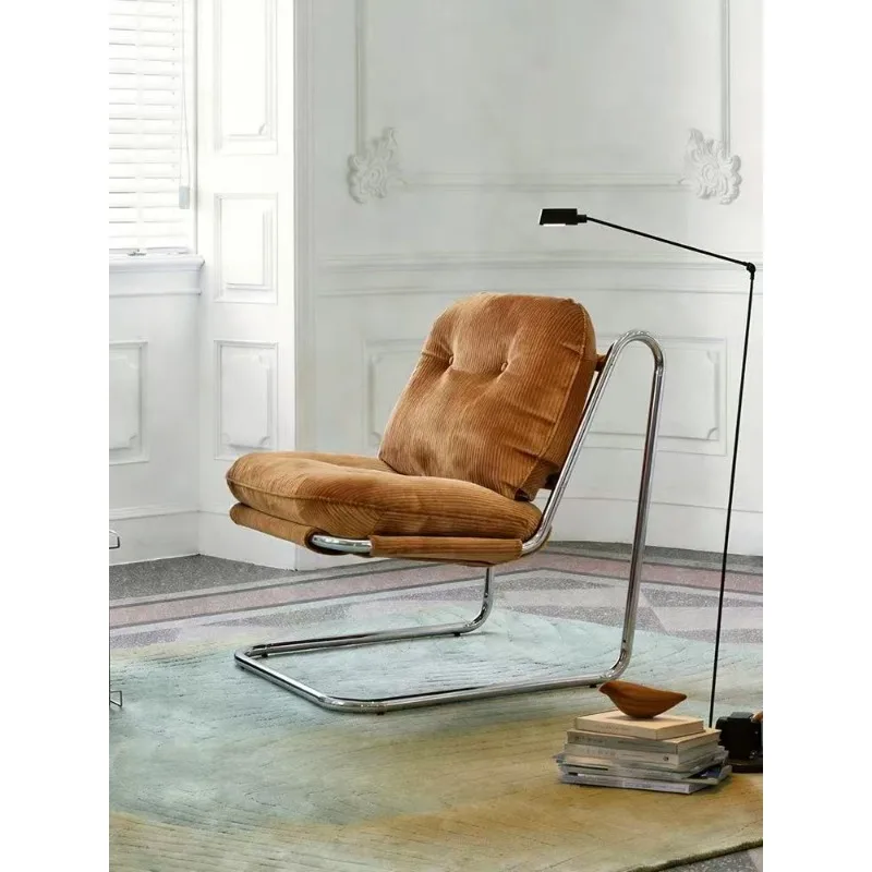 

Retro Corduroy Lazy Sofa Chair Minimalist Creative Bedroom Study Office Reading Leisure Single Back Chair