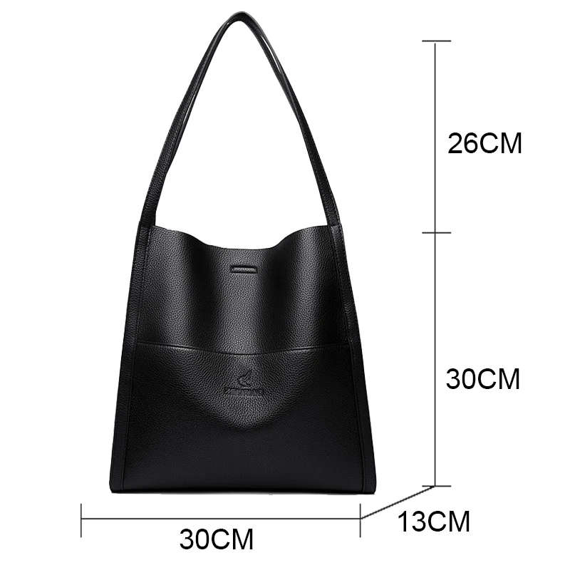 Bolsa de couro real de grande capacidade para mulheres, designer de luxo, bolsas casuais femininas, marca compradora, novo, 2022