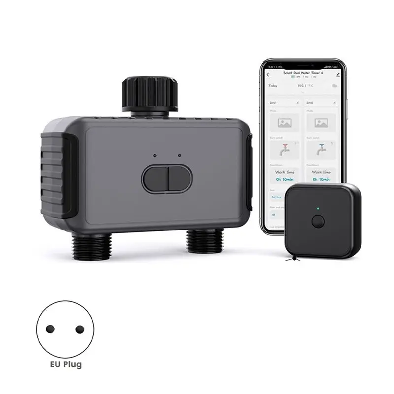 RMWIN-Smart 2-Zone Watering Valve With Bluetooth - Garden Irrigation System Controller, Automatic Drip Sprinkler Valve