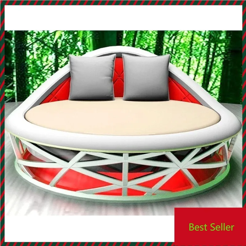 

QQ132 round Bed B & B Furniture Hotel Water Bed Boutique Light Luxury Apartment Electric Forest Cave Theme Hotel Bird's Nest Bed