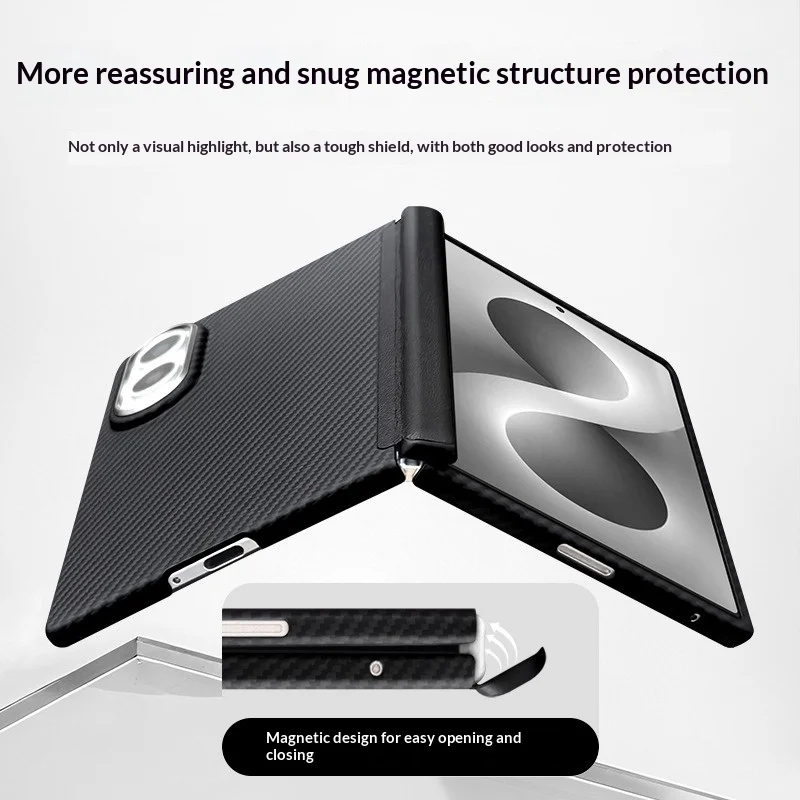 100% Genuine Aramid Carbon Fiber Case For Samsung Galaxy Z Fold 8 Wide Kevlar Ultra thin central axis magnetic protective cover