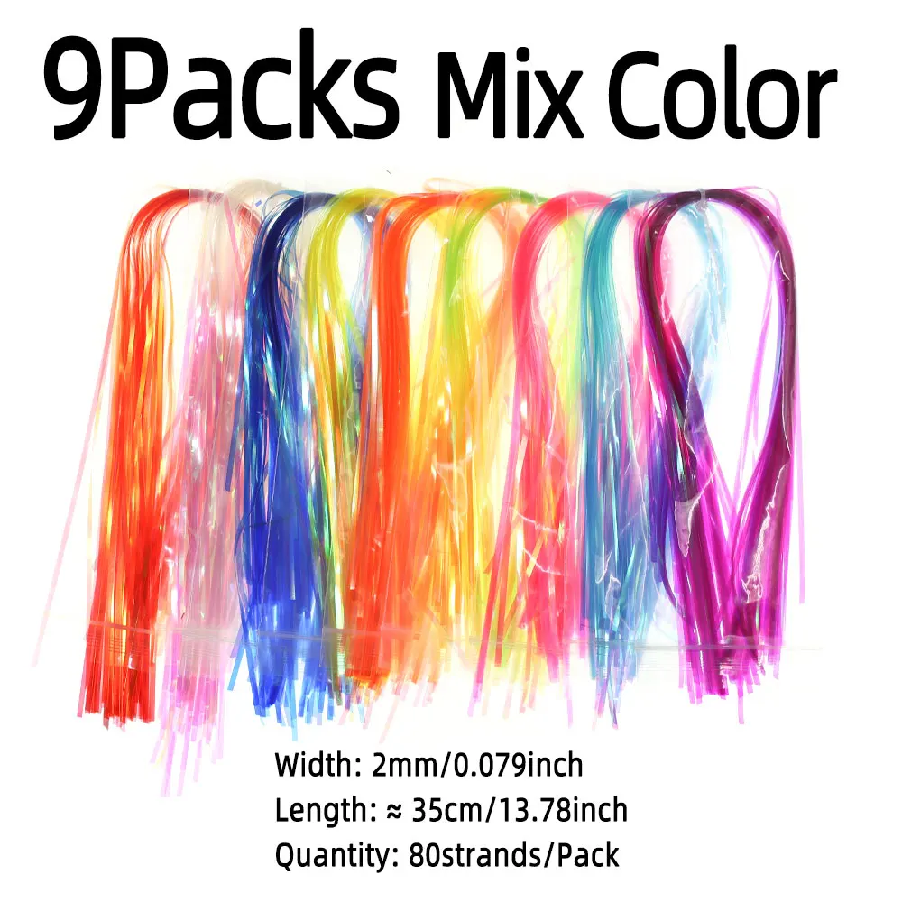 2/9Packs 2mm Kristall Flashabou Lametta Flache Mylar Lametta Für Nymphen Kupfer John Scud Forelle Angeln Köder fliegen Binden Material – Detail 8