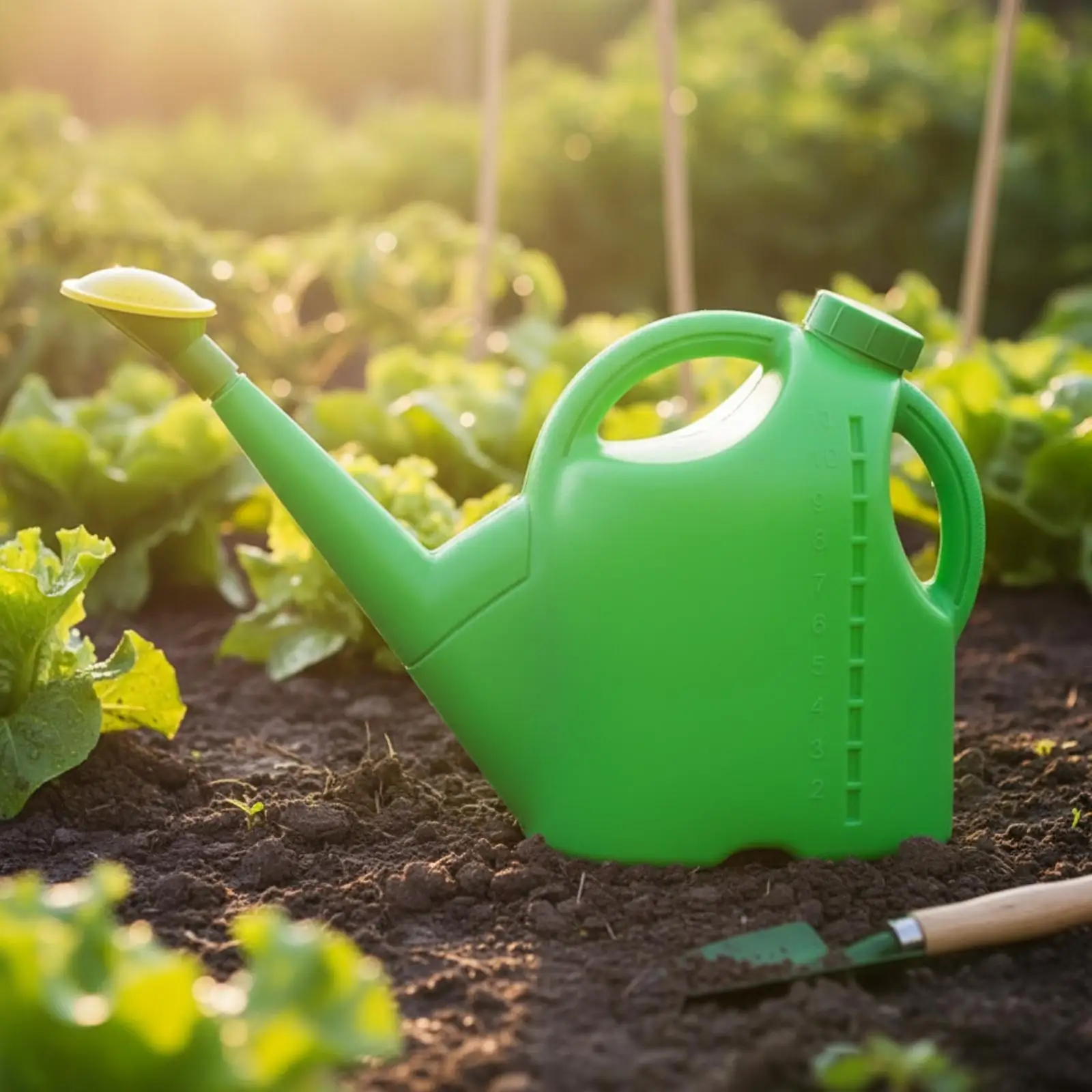 11L Plastic Watering Can for Home Garden Use with Covered Fill Top Side Grip and Two Different Watering Heads