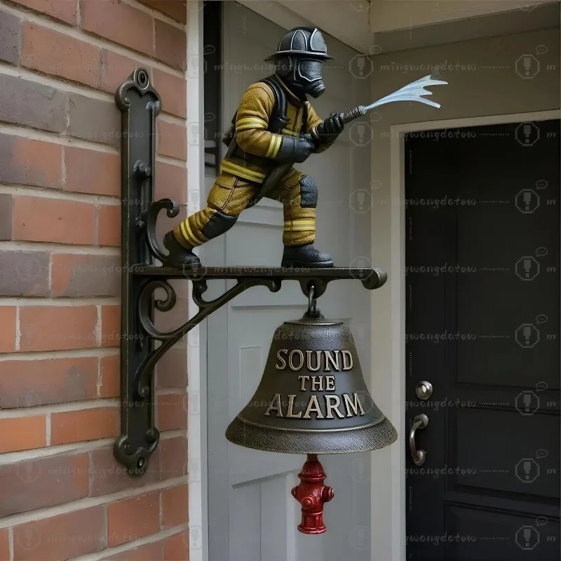 Door Bell Yard Loud Alarm Sound Door Bell Vintage Commemorative Ornament Wall Mount Doorbell for Indoor Outdoor Home Garden