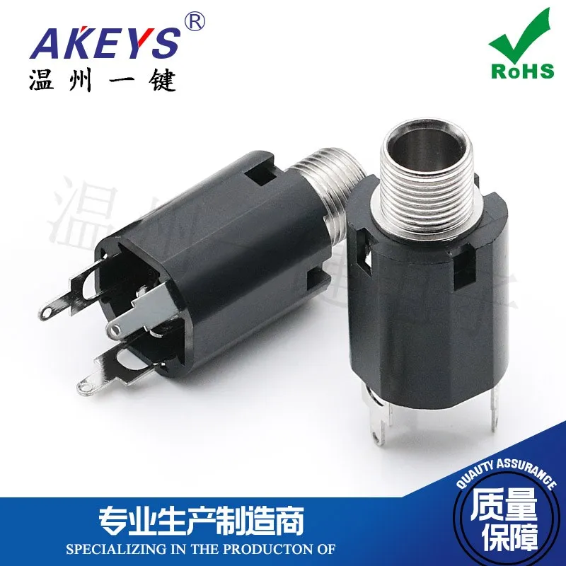 10pcs 631A-3p-6.35mm Caliber Headset Interface USB Microphone Stereo Power Amplifier Plug Three-Pin Direct Plug