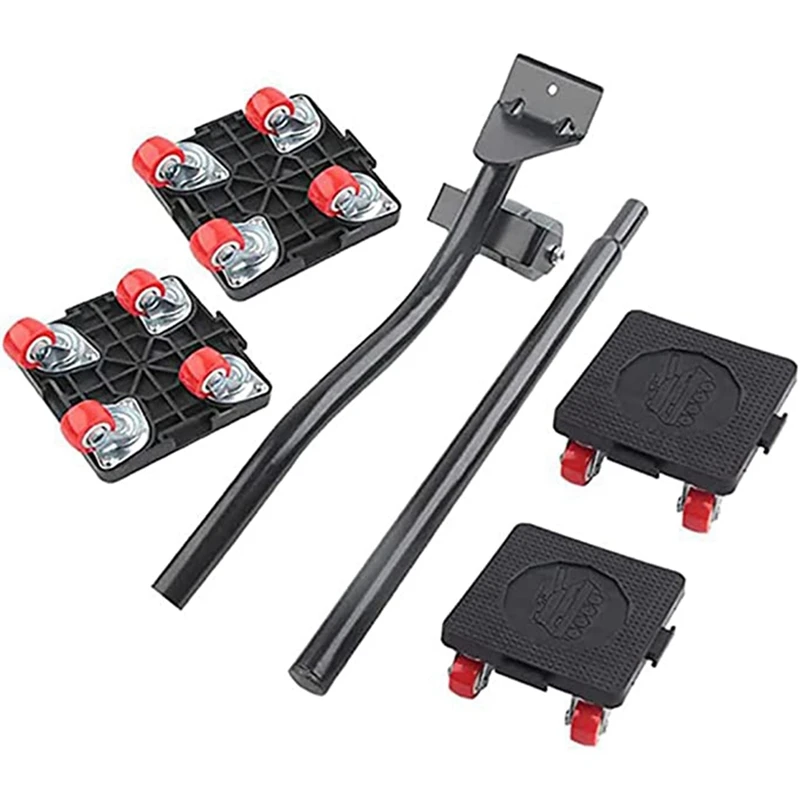 1 комплект инструментов для перемещения мебели, с 4 колесами и портативным подъемником, для перемещения мебели, холодильников, диванов, черный портативный 880 фунтов